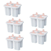 Kuber Industries Set of 4 Popsicle Mould|Reusable Ice Tray for Kulfi, Candy|Pack of 5| White